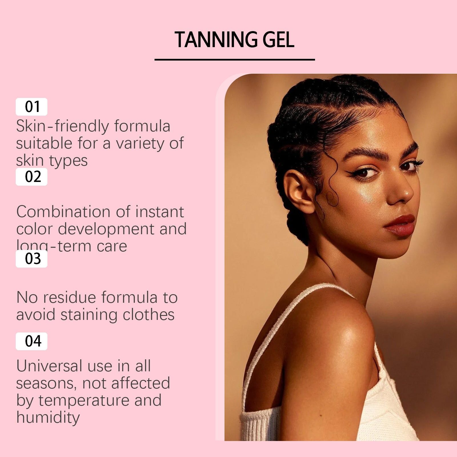 Black Care Gel, Natural Body Care, Brightening, Tanning & Repair, Soft Nourishing Lotion ,50g