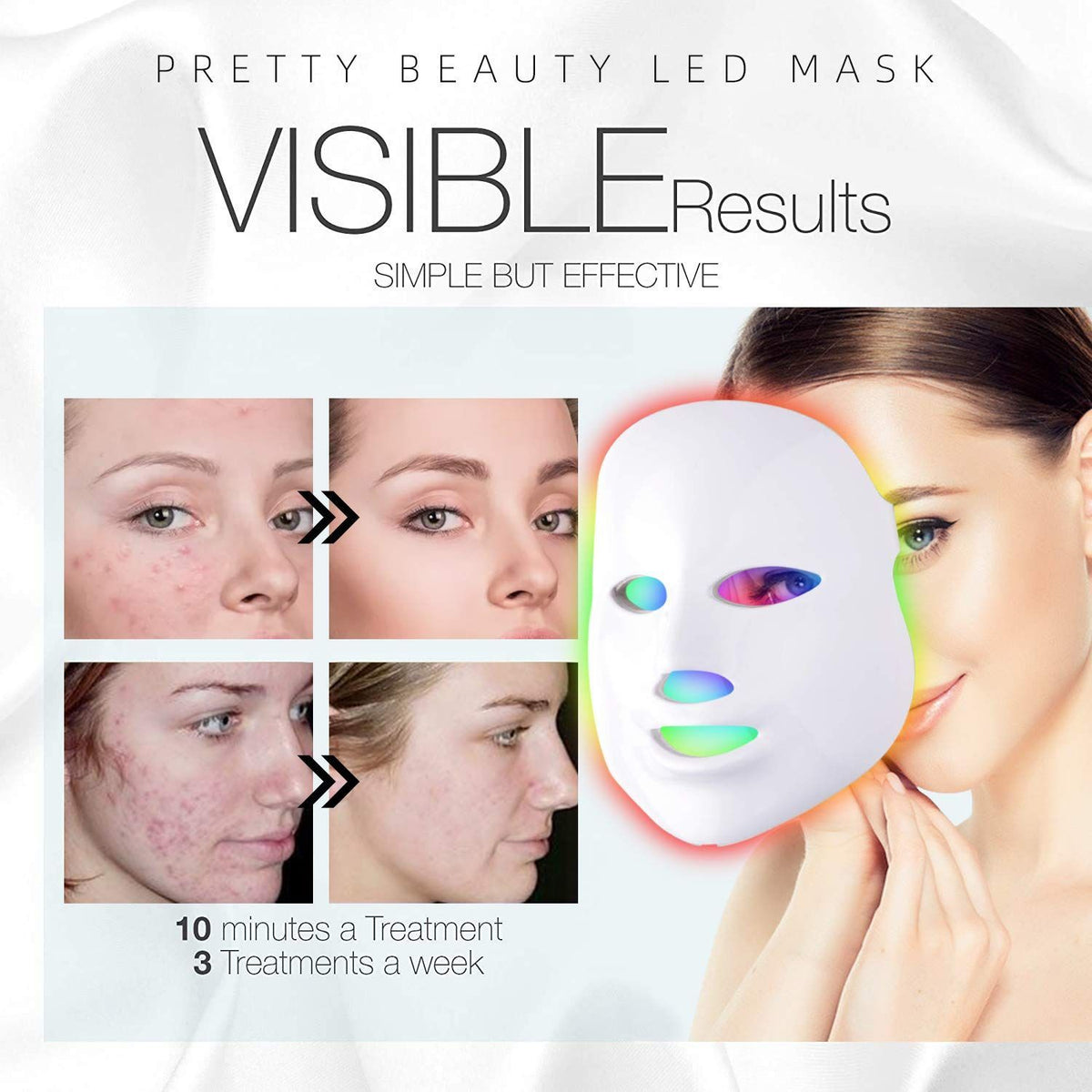 Led Face Photon Mask Skin Rejuvenation Facial Skin Care Mask 7 Color Therapy