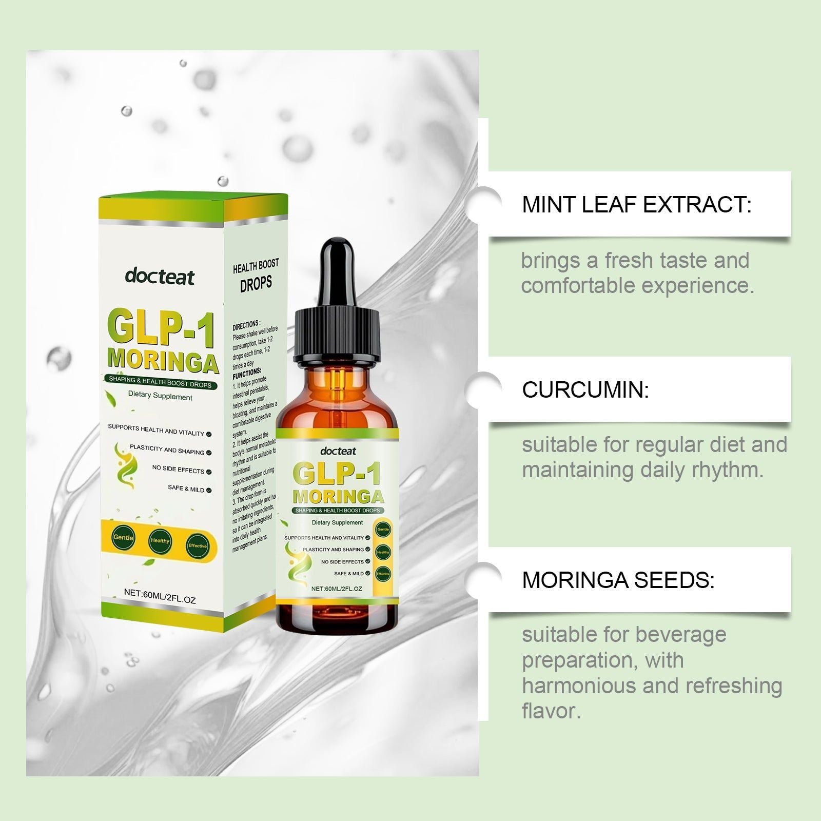 Boost Your Body Care with Moringa Drops, Natural Daily Wellness, Easy to Use ,60ml