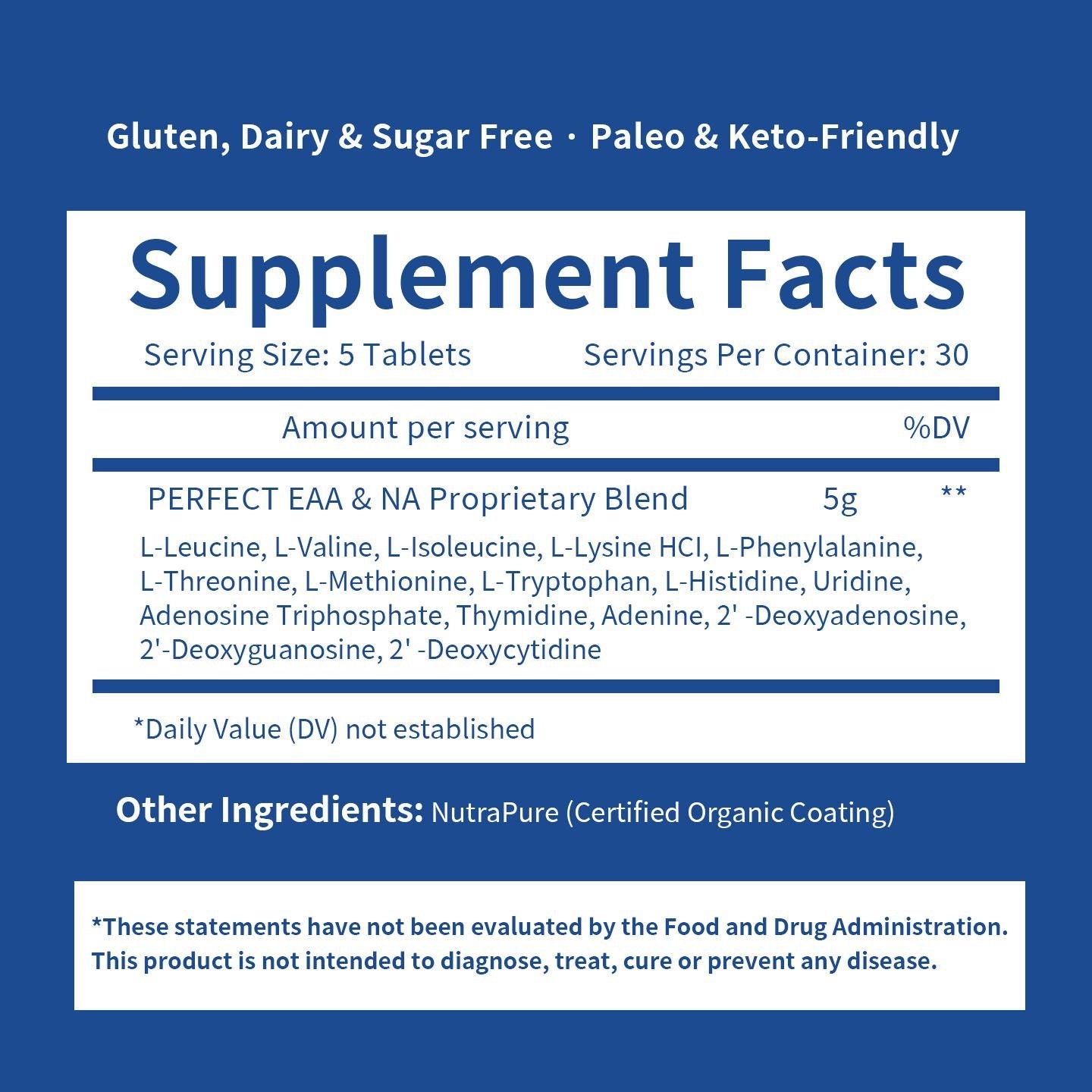 Perfect Amino Coated Tablets, Vegan Dietary Supplement, 150 Tablets, Essential Amino Acids Daily Nutrition Supplement