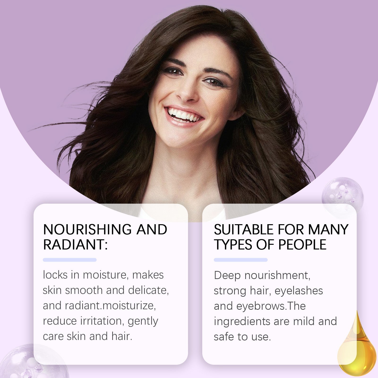 Black Castor Oil for Hair Growth, Eyelash, Eyebrow Nourishment, Moisturizing, Hair Care ,60ml