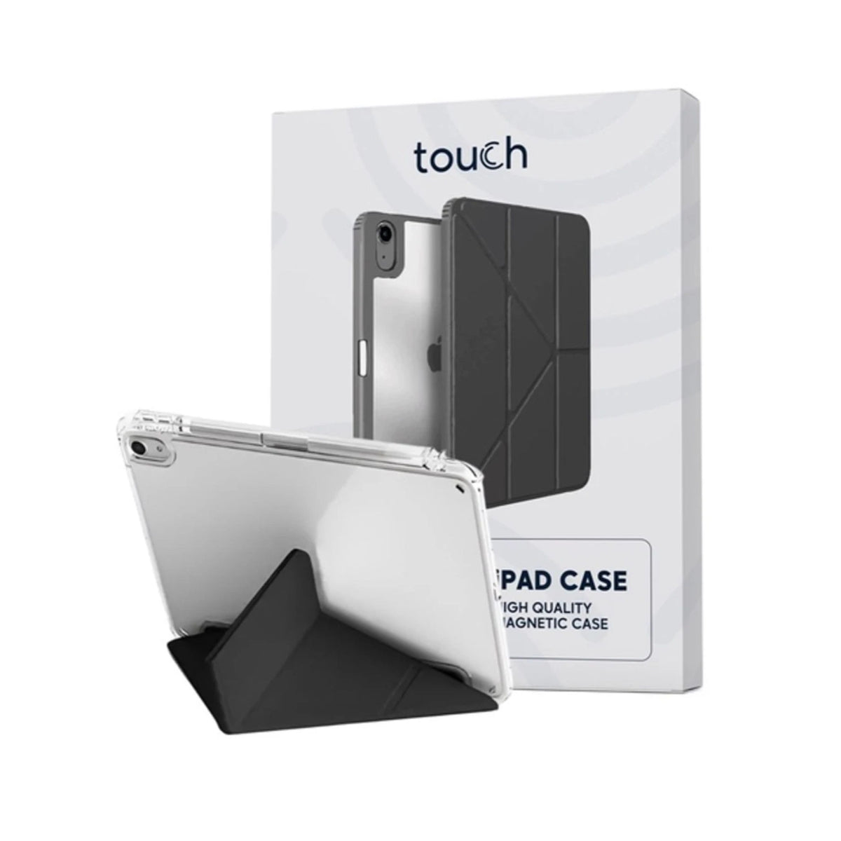 Touch Smart Cover Case for iPad Pro, M4 & M5, 11-inch, Pencil Holder, Magnetic Stand, Black