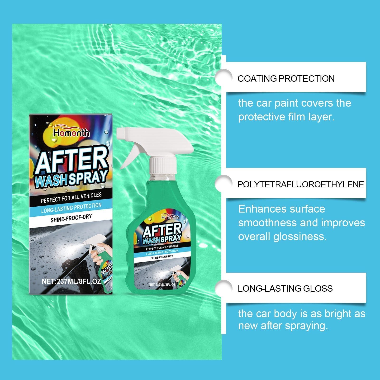 Car Reconditioning Spray Set, Waterproof, Shine, Easy Car Detailing, Protect & Restore ,237ml