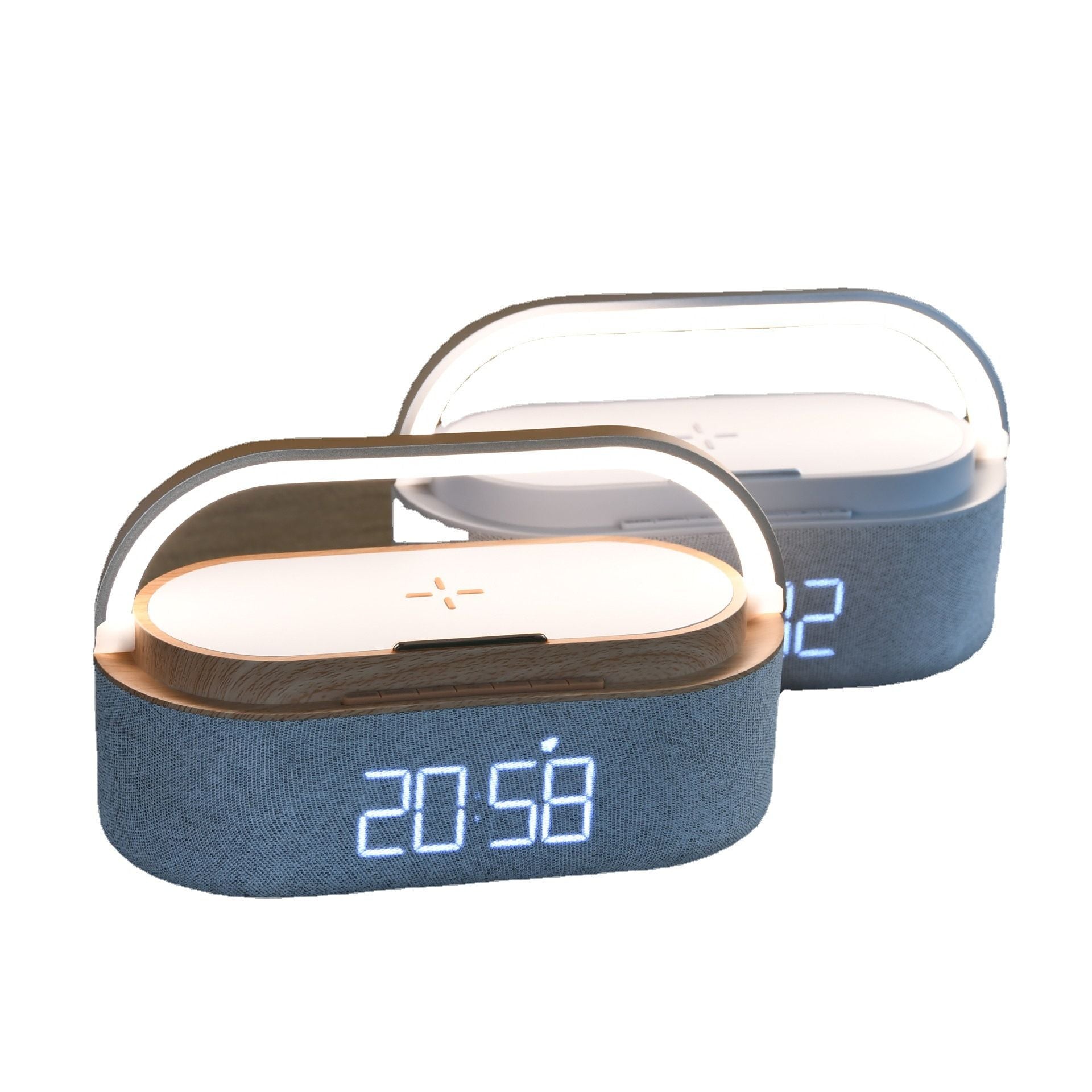 Multifunctional 15W Fast Wireless Charger Clock Bluetooth Speaker Night Light