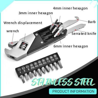Adjustable Mini Wrench Multi Purpose Folding Hex Wrench Pocket Hardware Tool