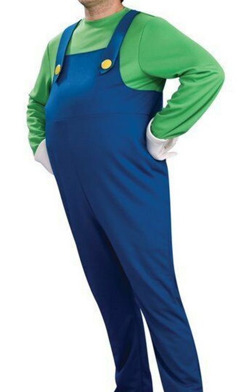 Super Mario Costume Halloween Luigi Brothers Plumber Jumpsuit Cosplay Suit For Adult Kids