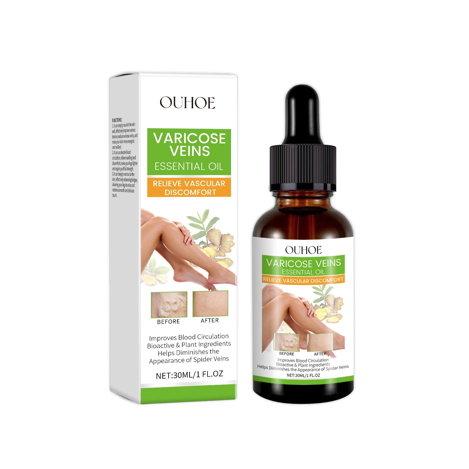 Body Care Leg Treatment with Essential Oils, Moisturizing, Soothes Varicose Veins ,30ml