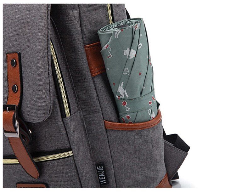 School Backpack Large Capacity Laptop Backpack Canvas Travel Storage Bag Work Knapsack