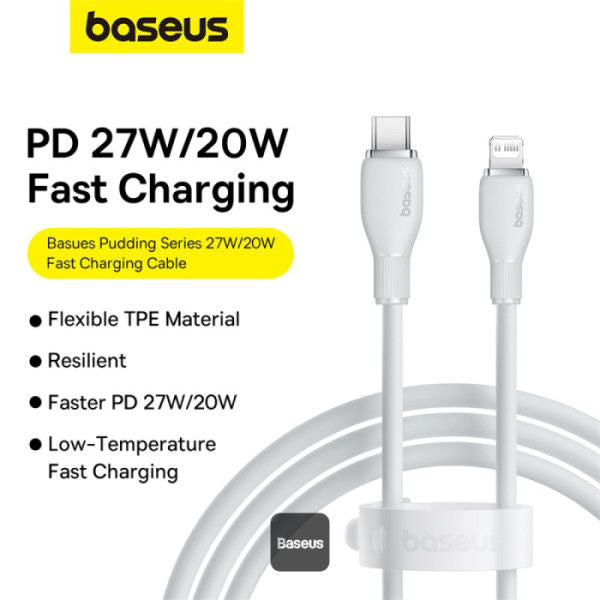 Baseus Pudding Series Fast Charging Cable Type-C To Lightning 20W, 1.2M, Stellar White