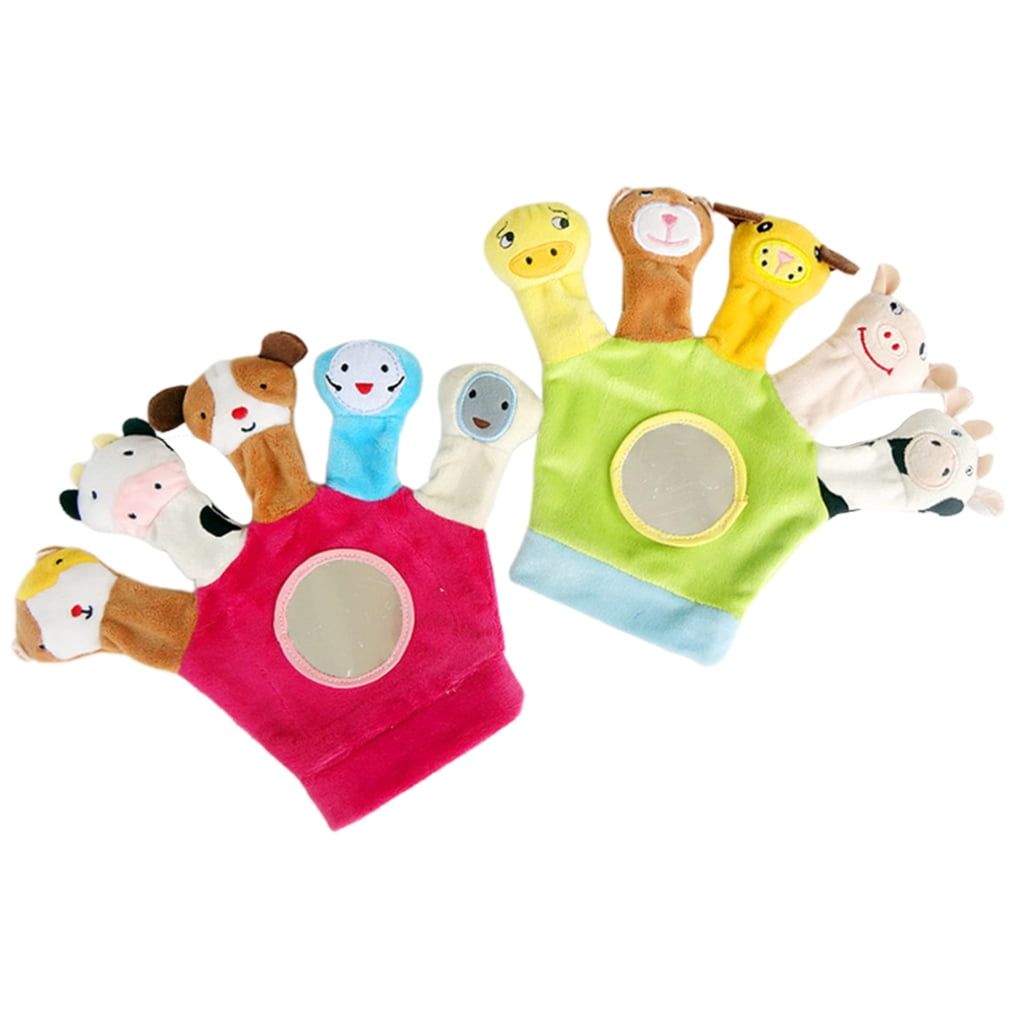 Educational Puppets Toy Glove Cartoon Animal Finger Baby Soft Dolls Toys