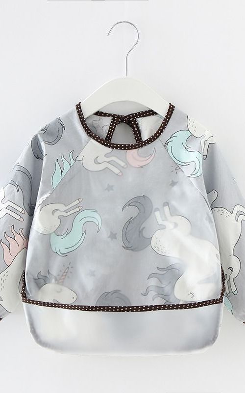 Baby Apron Waterproof Long Sleeve Bib Feeding Smock Bib Coverall Kid Eating Dirty Clothes