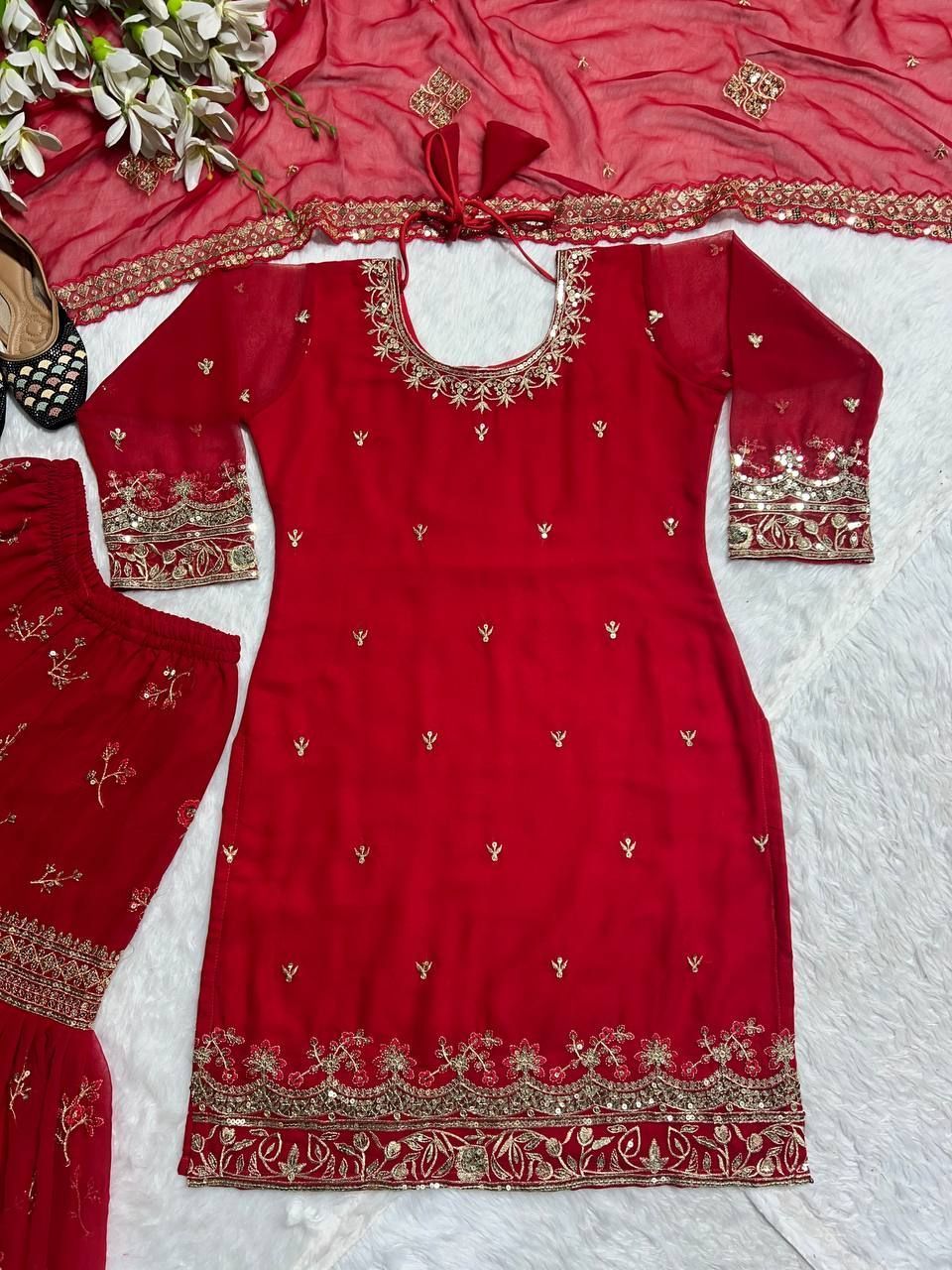 Fab Zone Sharara Plazzo Style Suit with Stylish Top