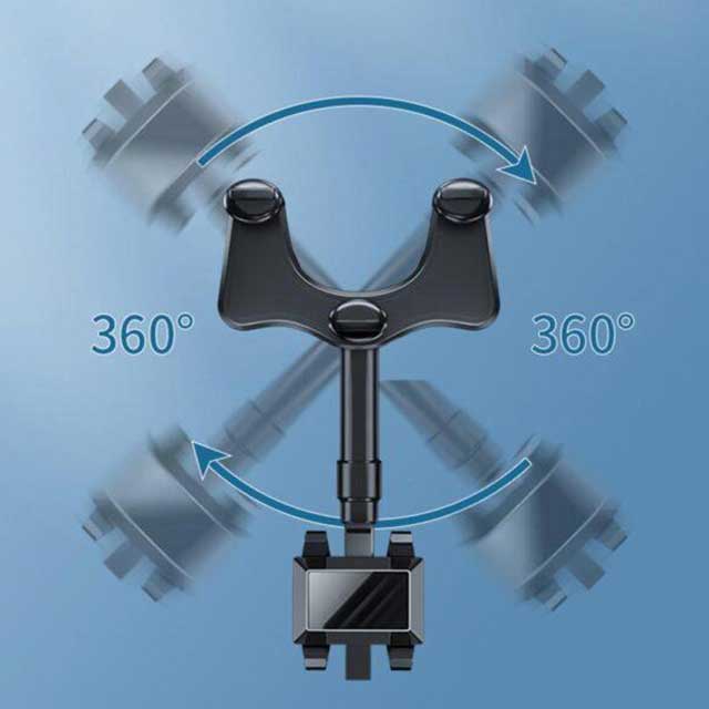 360° Rearview Mirror Car Phone Holder - Adjustable Dashboard Mount for Safe & Convenient Hands-Free Driving