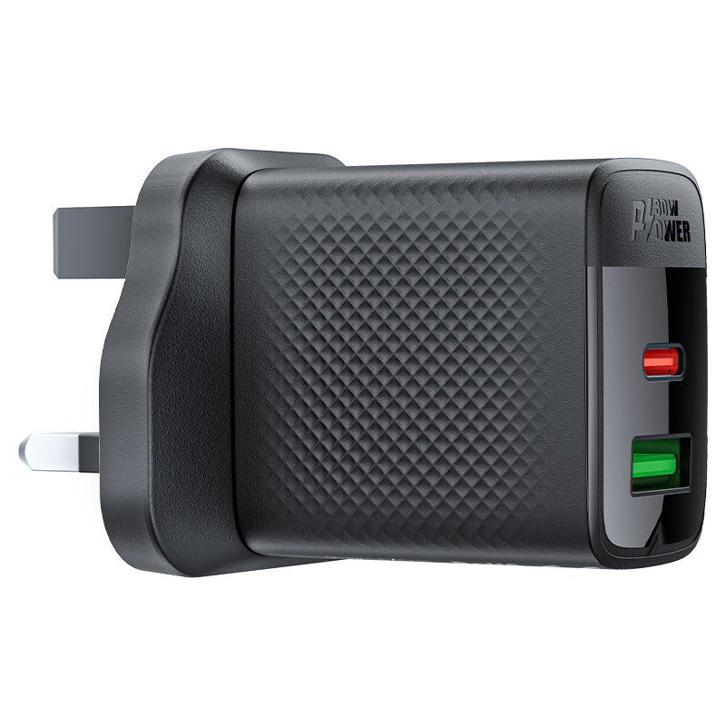 Fast Charge Wall Charger A99 PD30W (1xUSB-C + 1xUSB-A) UK