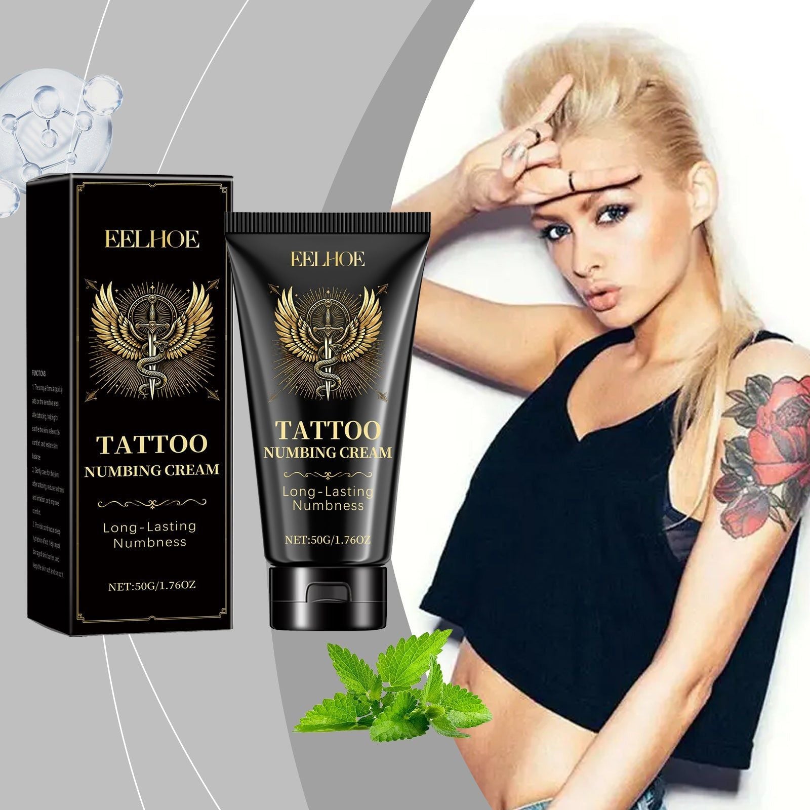 Body Care Cream, Lock in Moisture, Gentle Tattoo Relief, Soothes & Hydrates ,50g