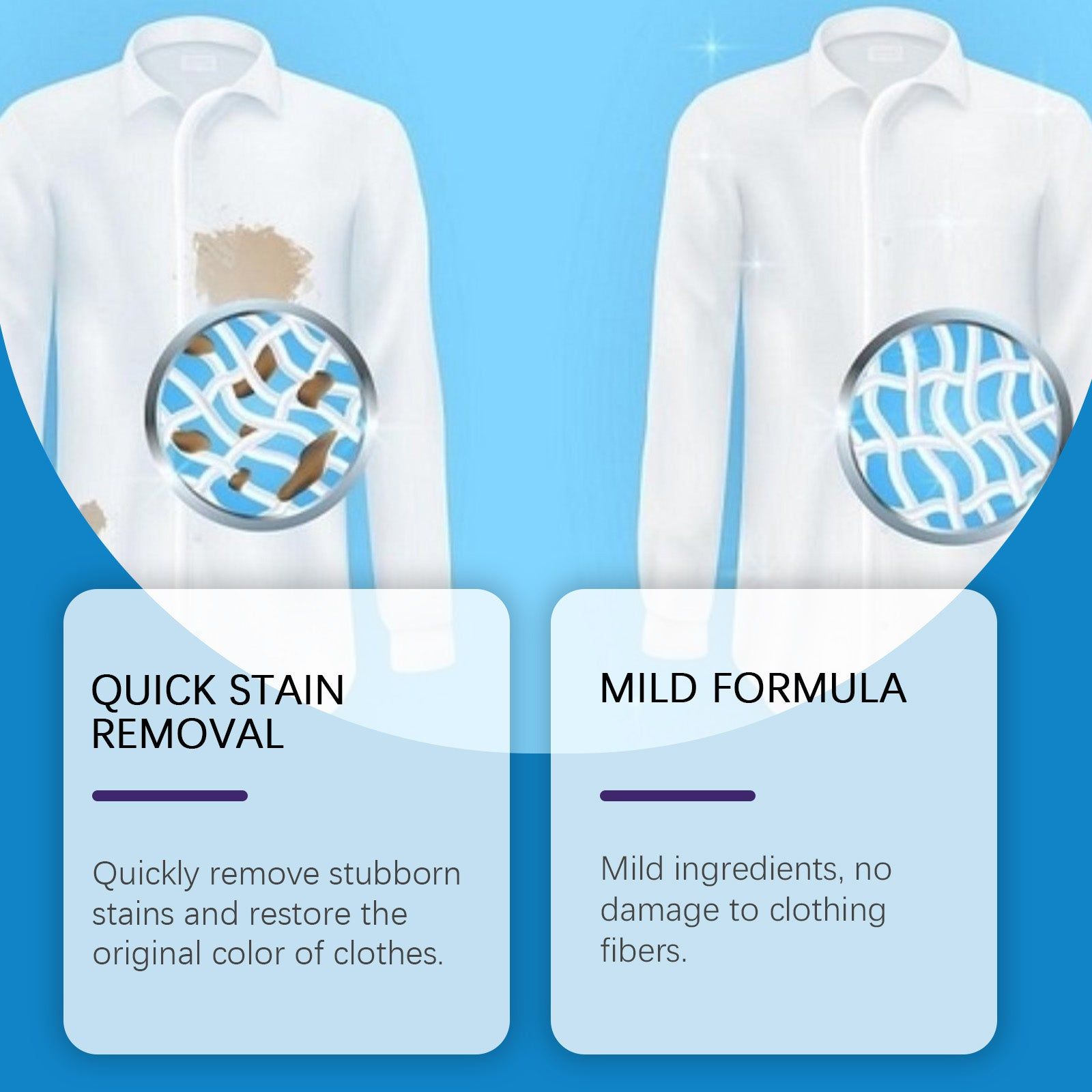 Clothes Cleaning Stain Remover, Rust & Color Protection, Gentle & Effective ,100ml