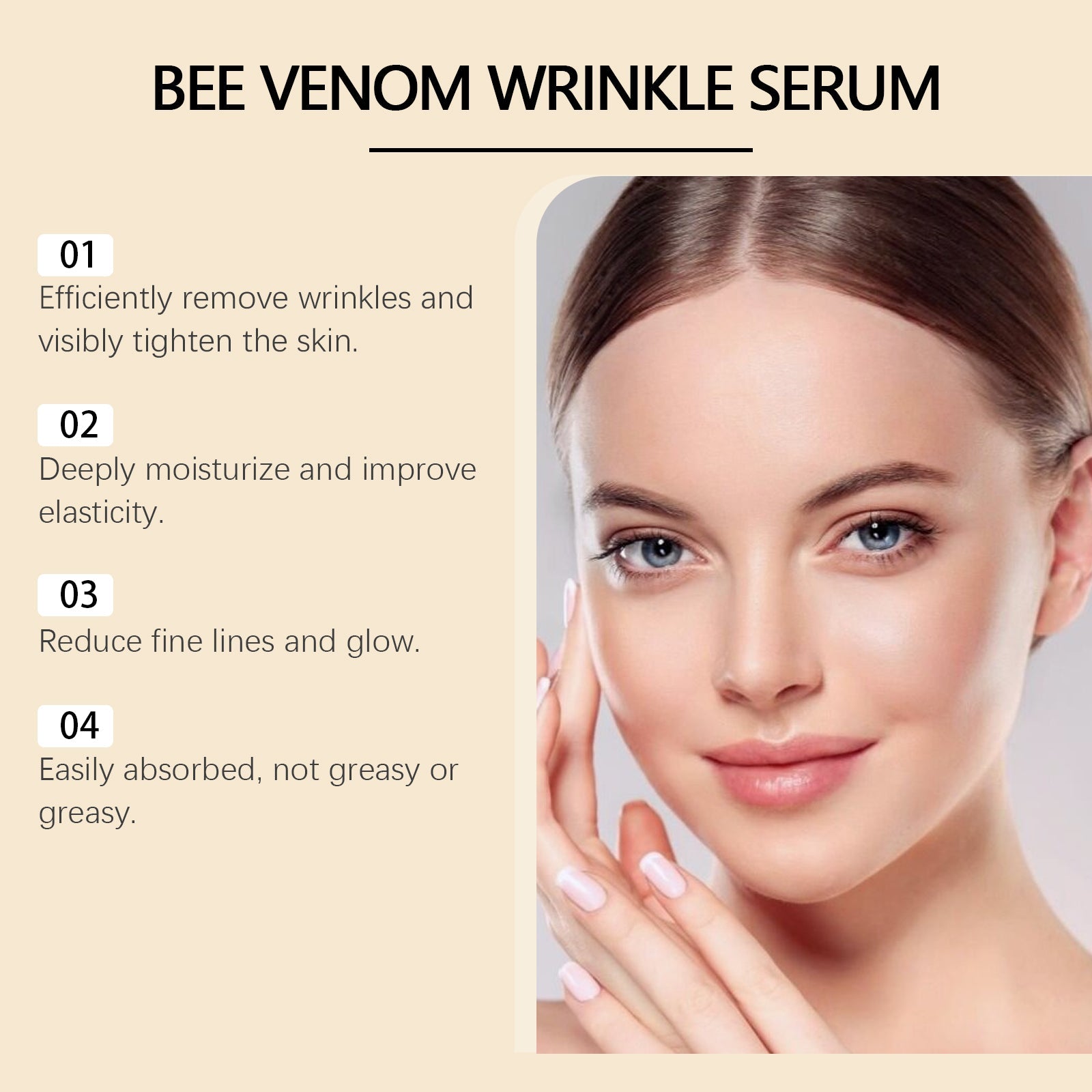Bee Venom Hydrating Facial Essence for Soft Skin, Rejuvenate, Moisturize, Anti-Aging ,30ml