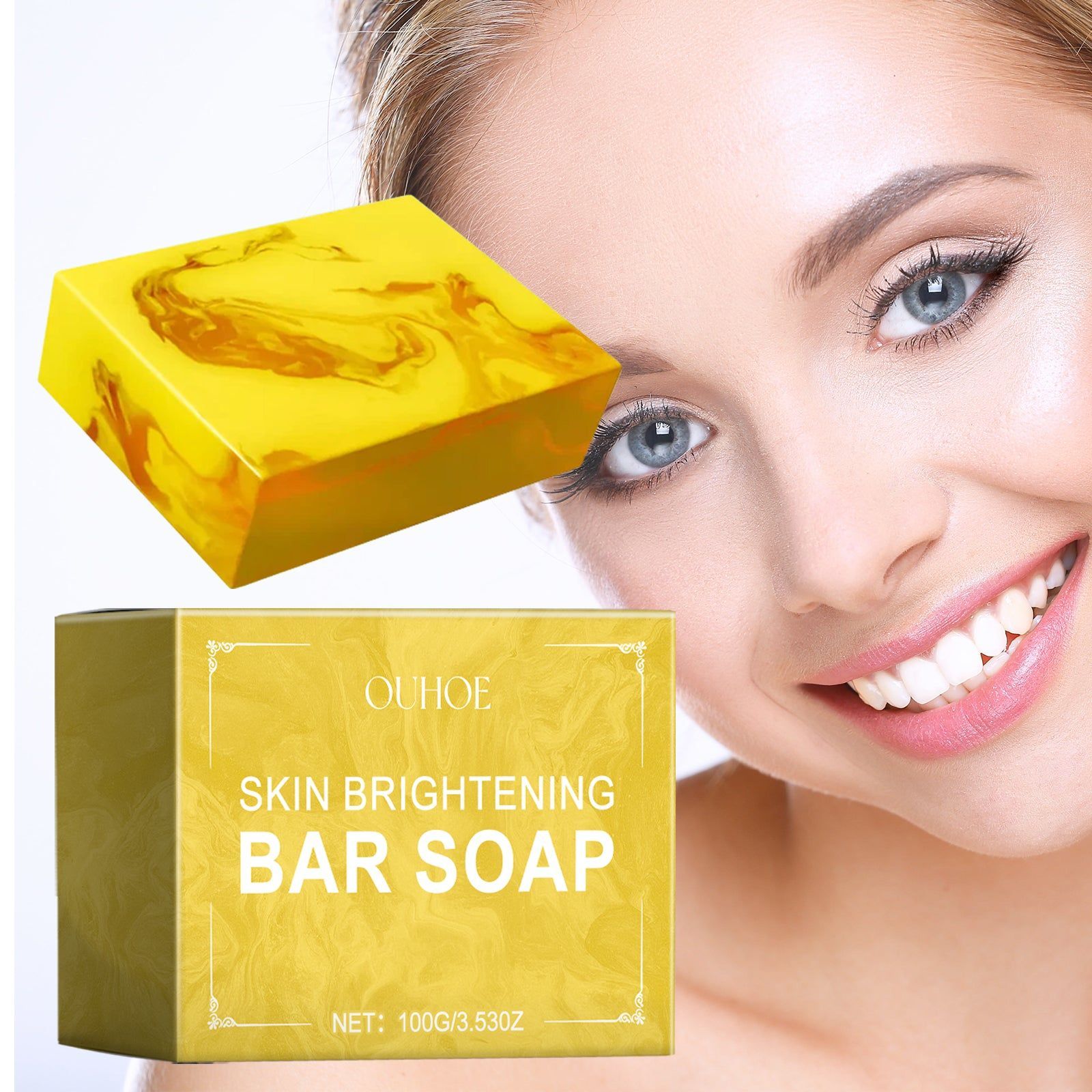 Brightening Skin Bar Soap, Natural Glow, Reduce Dark Spots, Gentle & Moisturizing ,100g