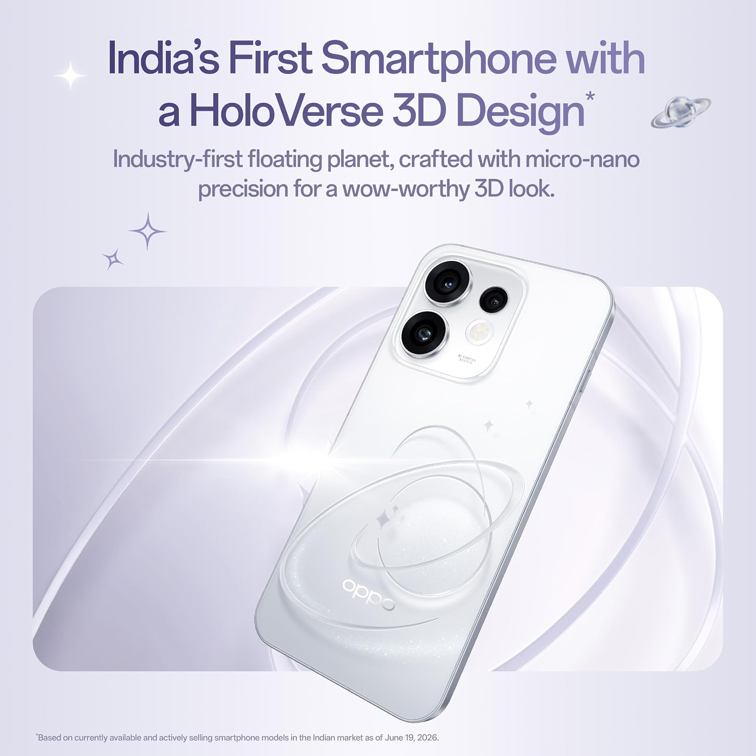 OPPO Reno16 5G Smartphone, 12GB RAM, 256GB Storage, 3D Design, 50MP 3.5X Telephoto Camera, 4K 60fps HDR Video, AI Remix Collage