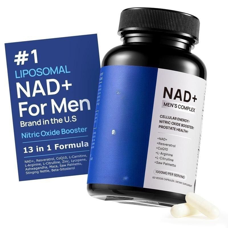 Liposomal NAD+ for Men Complex 13-in-1 Dietary Supplement | 60 Vegetarian Capsules for Daily Men’s Wellness