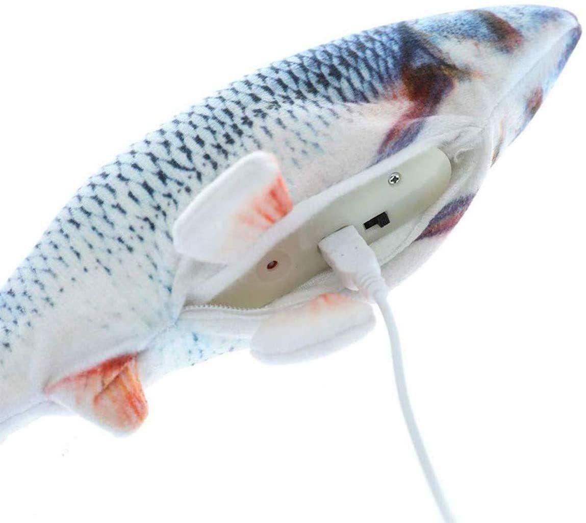 Cat Electric Fish Toy Moving Fish Catnip Plush Toy USB Charging 3D Simulation Active Dolls