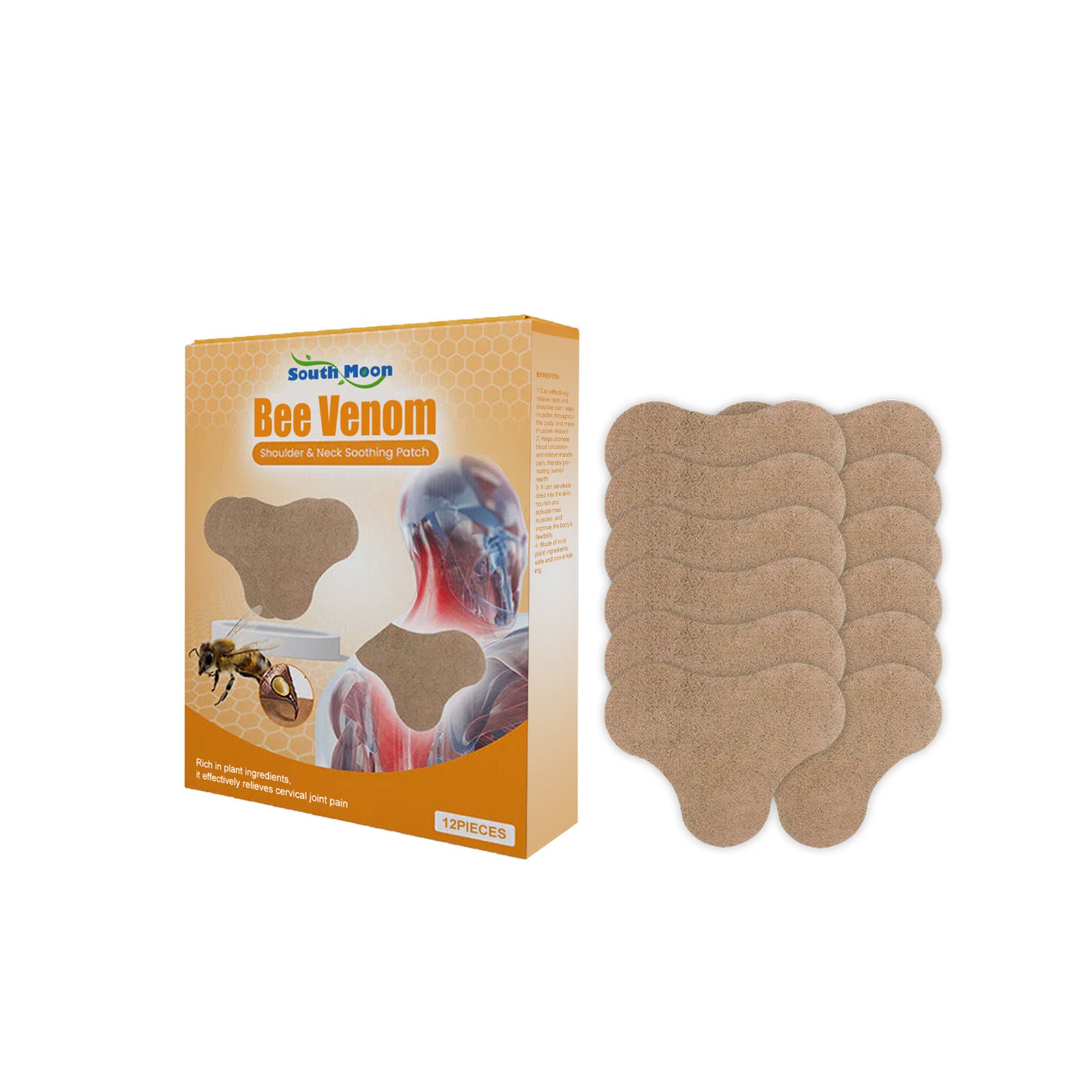 Relieve Neck Shoulder Pain with Body Care Patch, Fast-Acting Muscle Relaxer, Natural Pain Relief ,12pipcses
