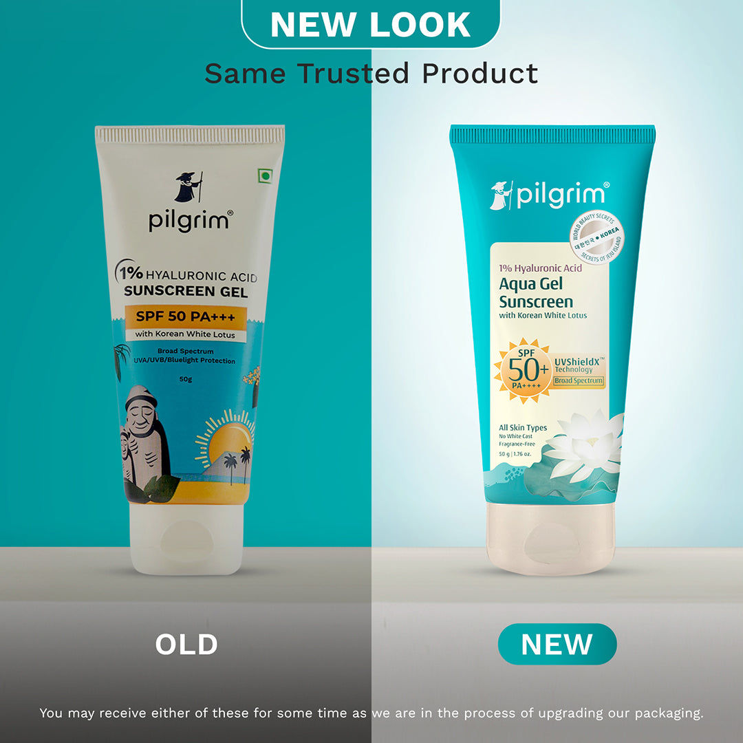 Pilgrim 1% Hyaluronic Acid Sunscreen Gel SPF50 with Korean White Lotus 50g