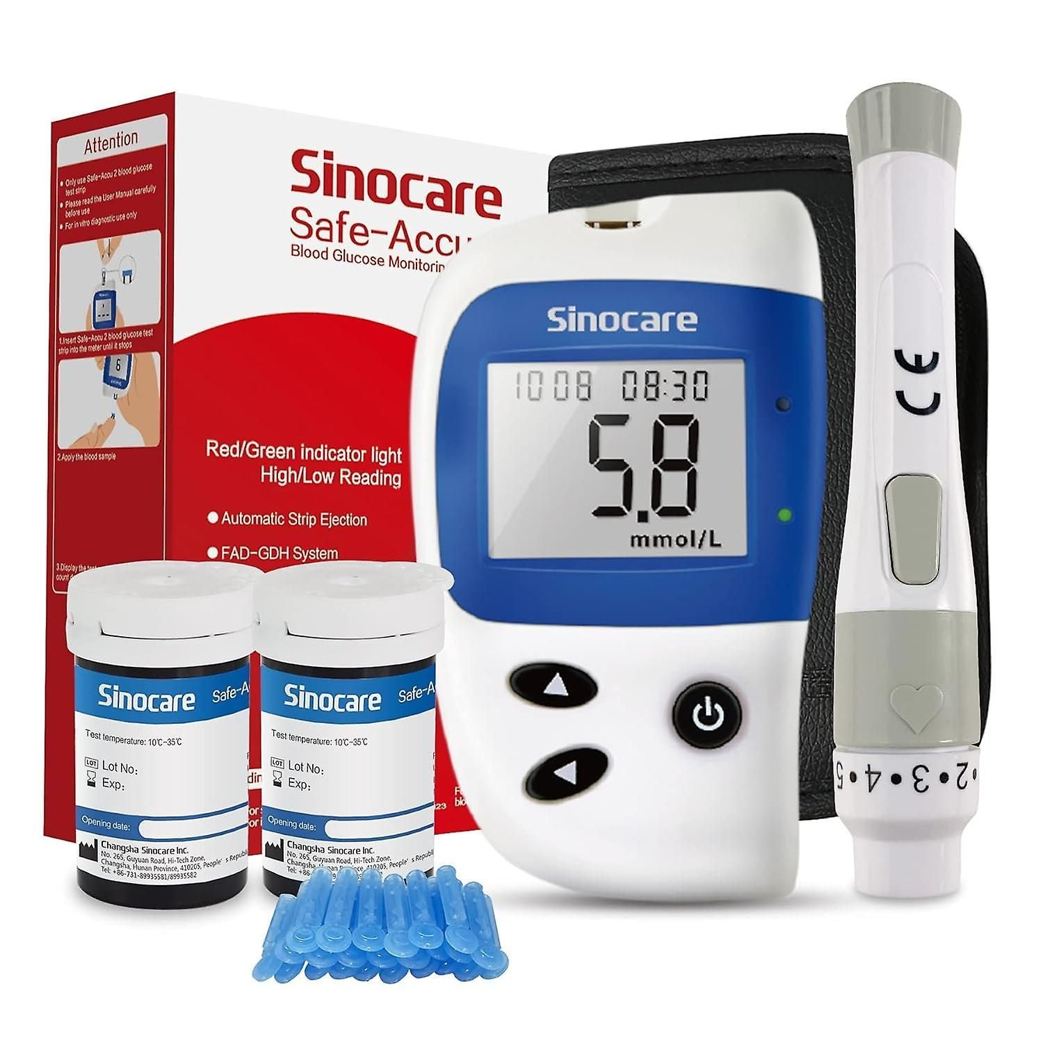 Safe Accu2 Blood Glucose Meter Blood Glucose Monitor Kit With 50 Strips And Lancets For Diabetes