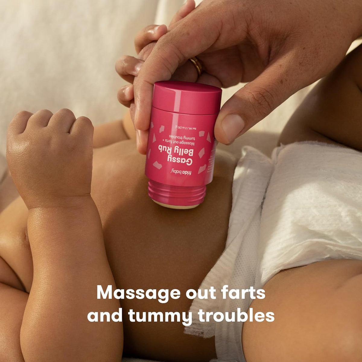 Frida Baby Gassy Belly Rub - Natural Gas & Colic Relief Massage Balm
