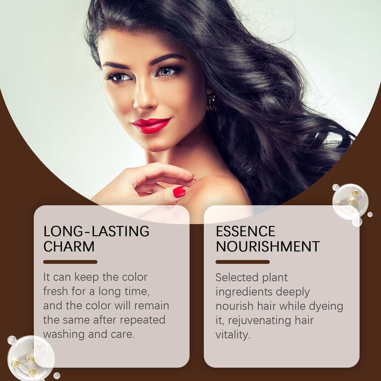 Black Hair Cream, Natural Plant Extract, Long-lasting Color, Fresh and Supple Hair ,100g