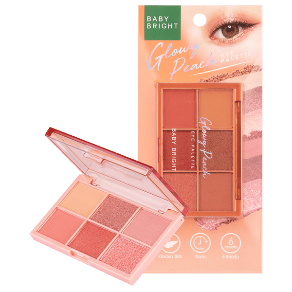 GLOWY PEACH EYE PALETTE 0.7G X 6COLORS BABY BRIGHT (M)