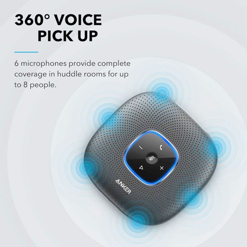 Anker PowerConf Bluetooth Speakerphone, Black