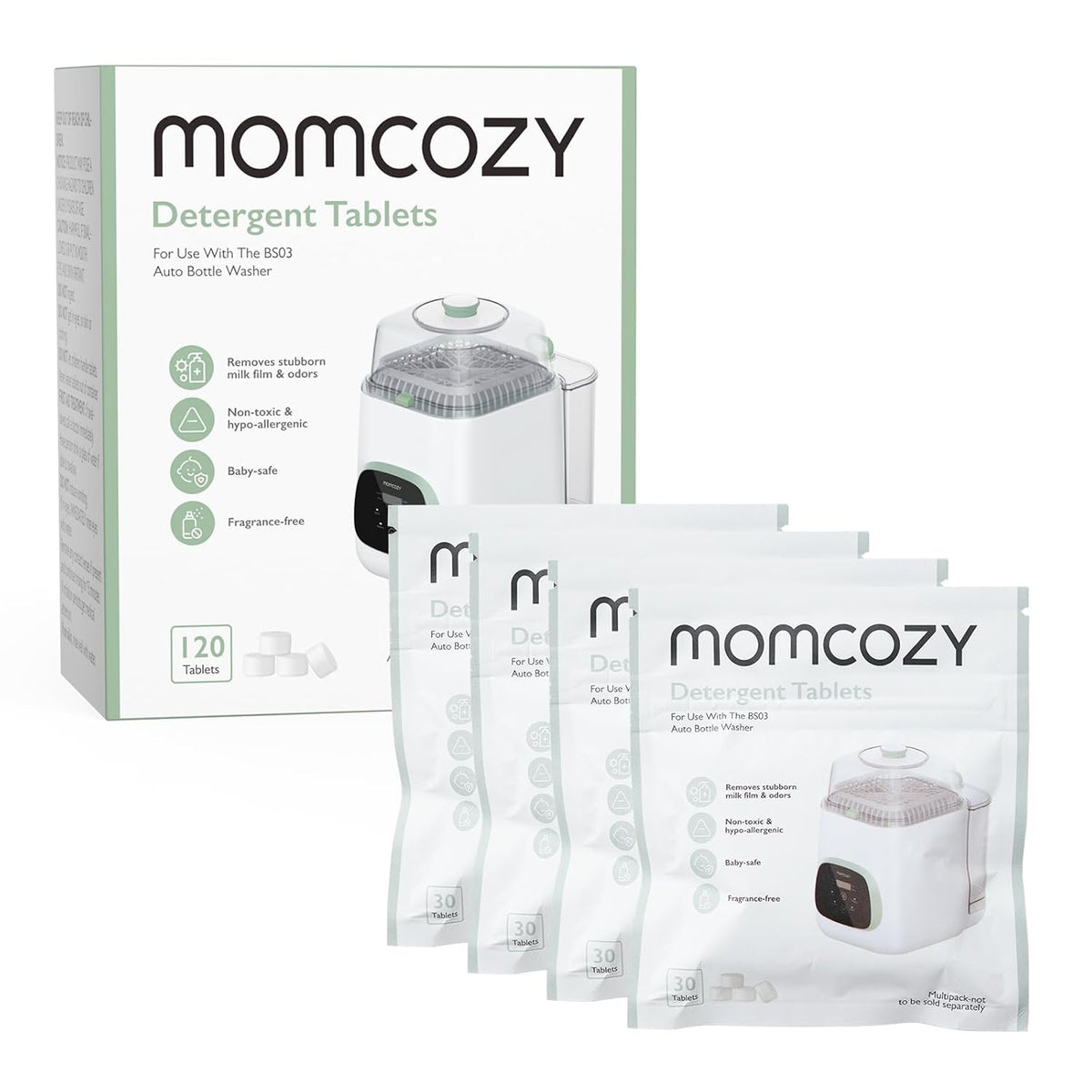 Washing Block for Momcozy KleanPal Pro Baby Bottle Washer-120 Detergent Tablets