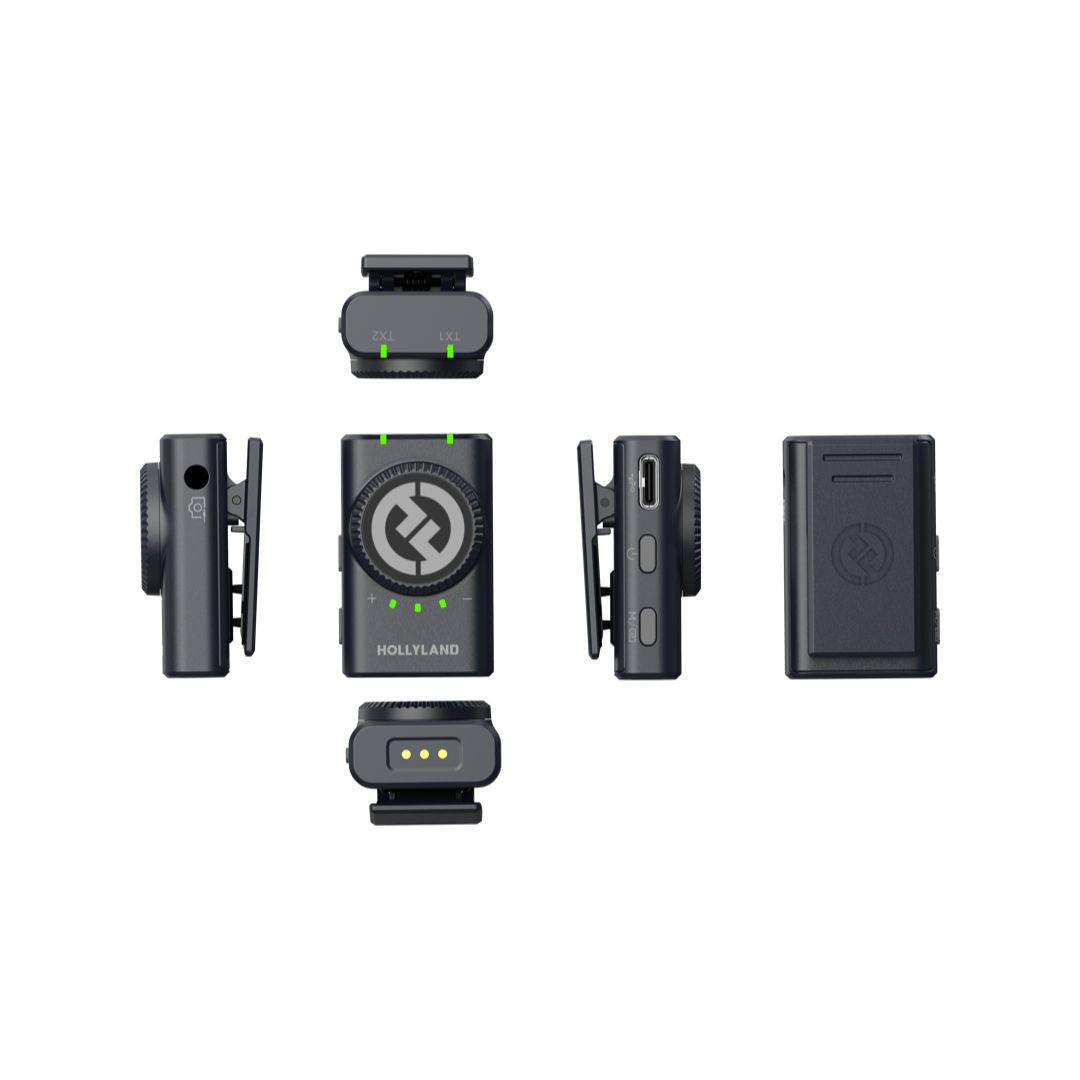 Hollyland Lark M2 DUO All-in-one Button Wireless Lavalier Microphone System with Dual Transmitter Kit