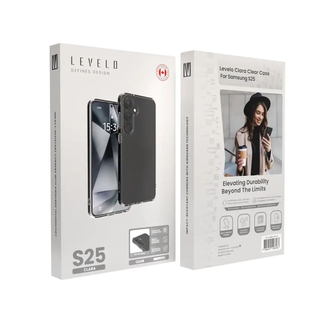 Levelo Clara Case For Samsung Galaxy S25 Series, Clear