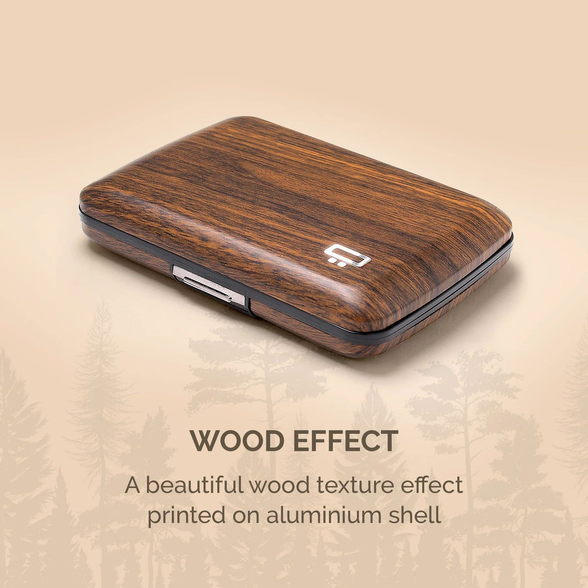 Ogon Oslo Aluminum Wallet Small Case Card Holder V2, Sequoia Effect