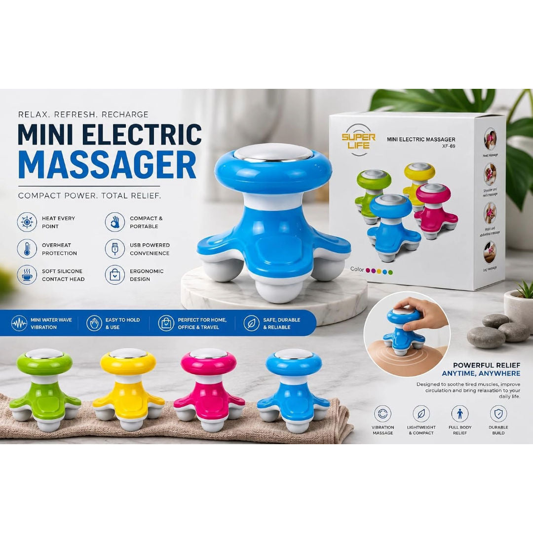 Super Life Mini Electric Body Massager with 3D Massage Nodes, USB Powered