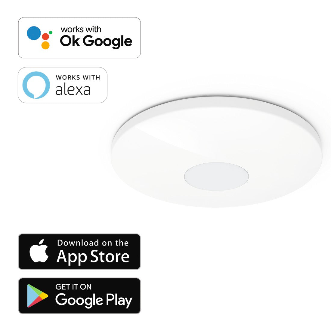 Hama 176561 "Big" Smart Home Ceiling Light, without Hub, Voice/App Control, Diam. 50 cm