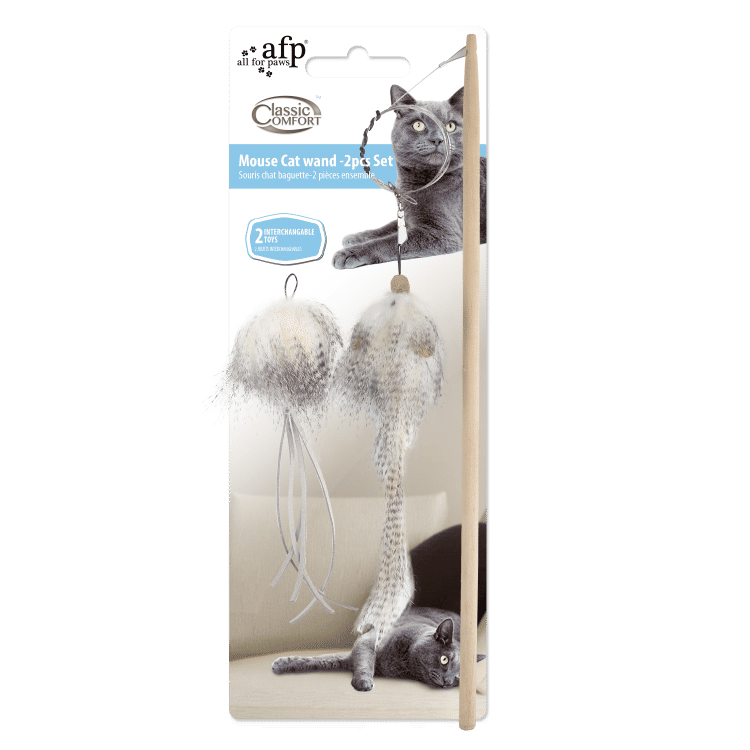 All For Paws Classic Comfort Mouse Cat Wand - Set