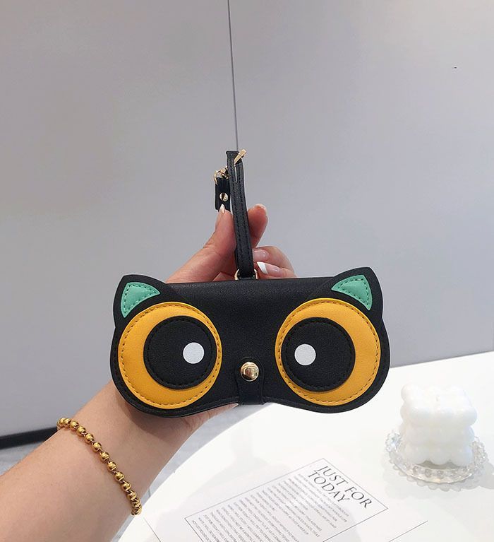 Glasses Storage Bag Pu Leather Eyeglass Case Portable Funny Sunglasses Box
