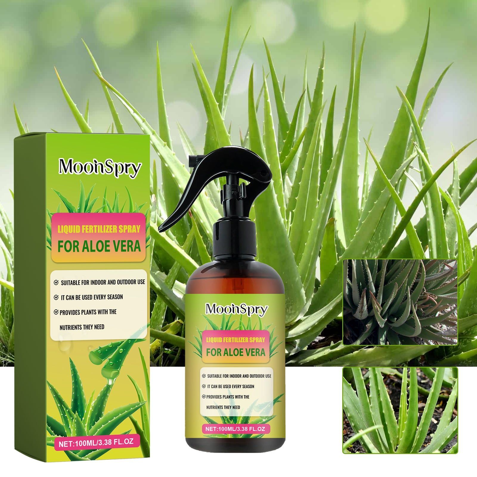 Boost Plant Growth with Premium Aloe Vera Fertilizer Spray, Fast Root & Leaf Health ,100ml