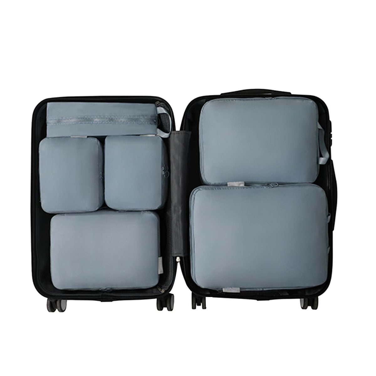 6pcs Compressed Travel Packing Cubes Set Clothing Luggage Storage Bag Suitcase Organizer