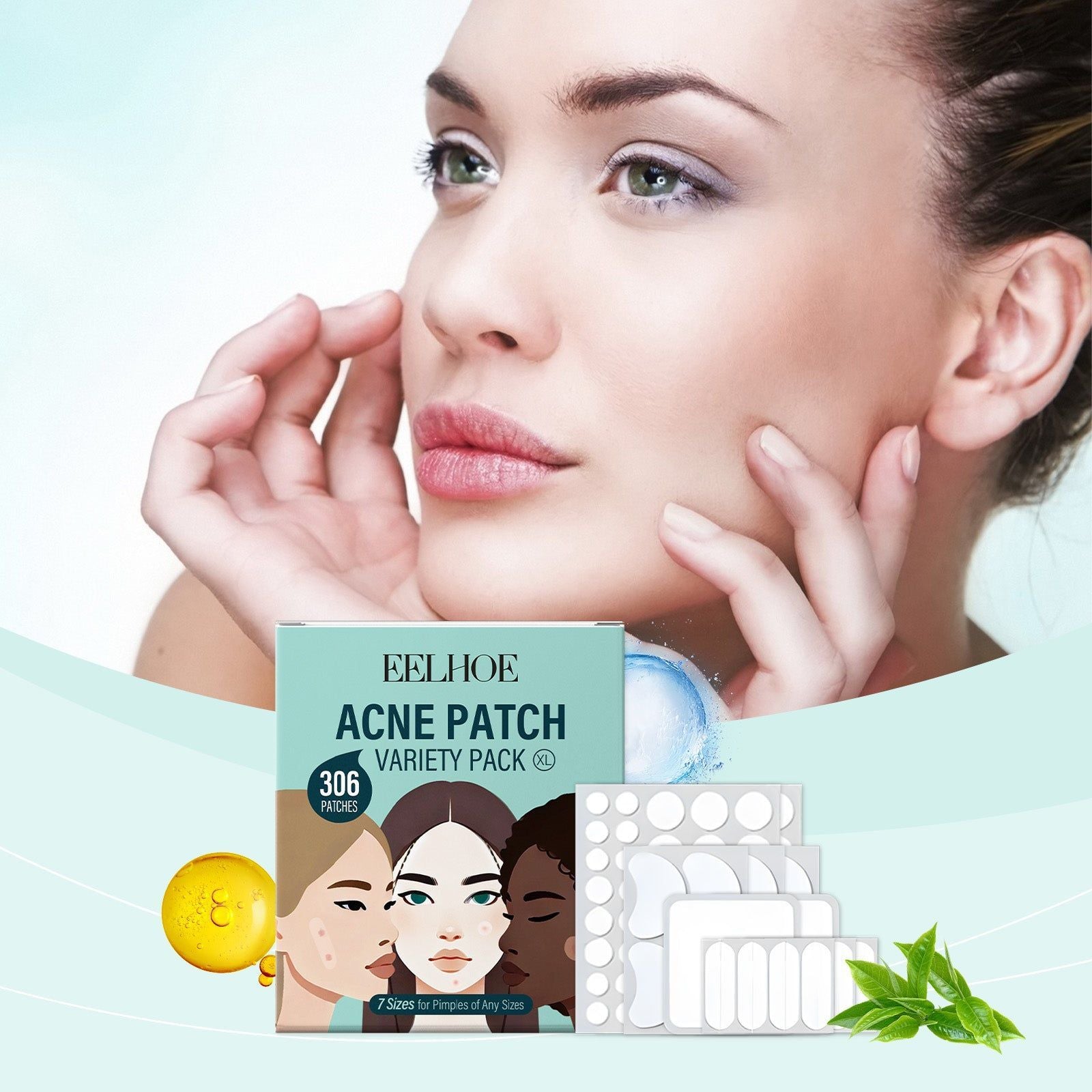 Acne Patch Skin Care Set, Clear Pores, Oil Control, Gentle & Soothing ,306pcs