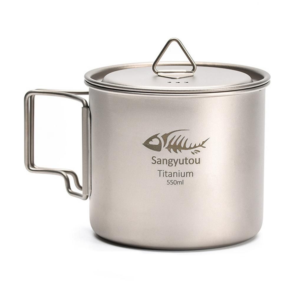 Outdoor Camping Mug Titanium Water Cup Picnic Fishing Accessory Travel Tableware