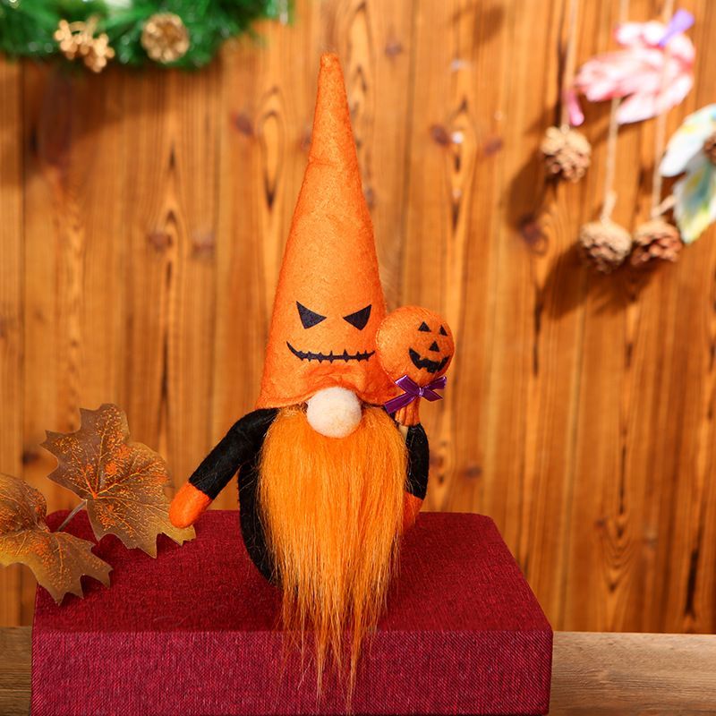 2pcs Halloween Plush Gnome Home Kitchen Decoration Lovely Handmade Holiday Gift Party Supplies