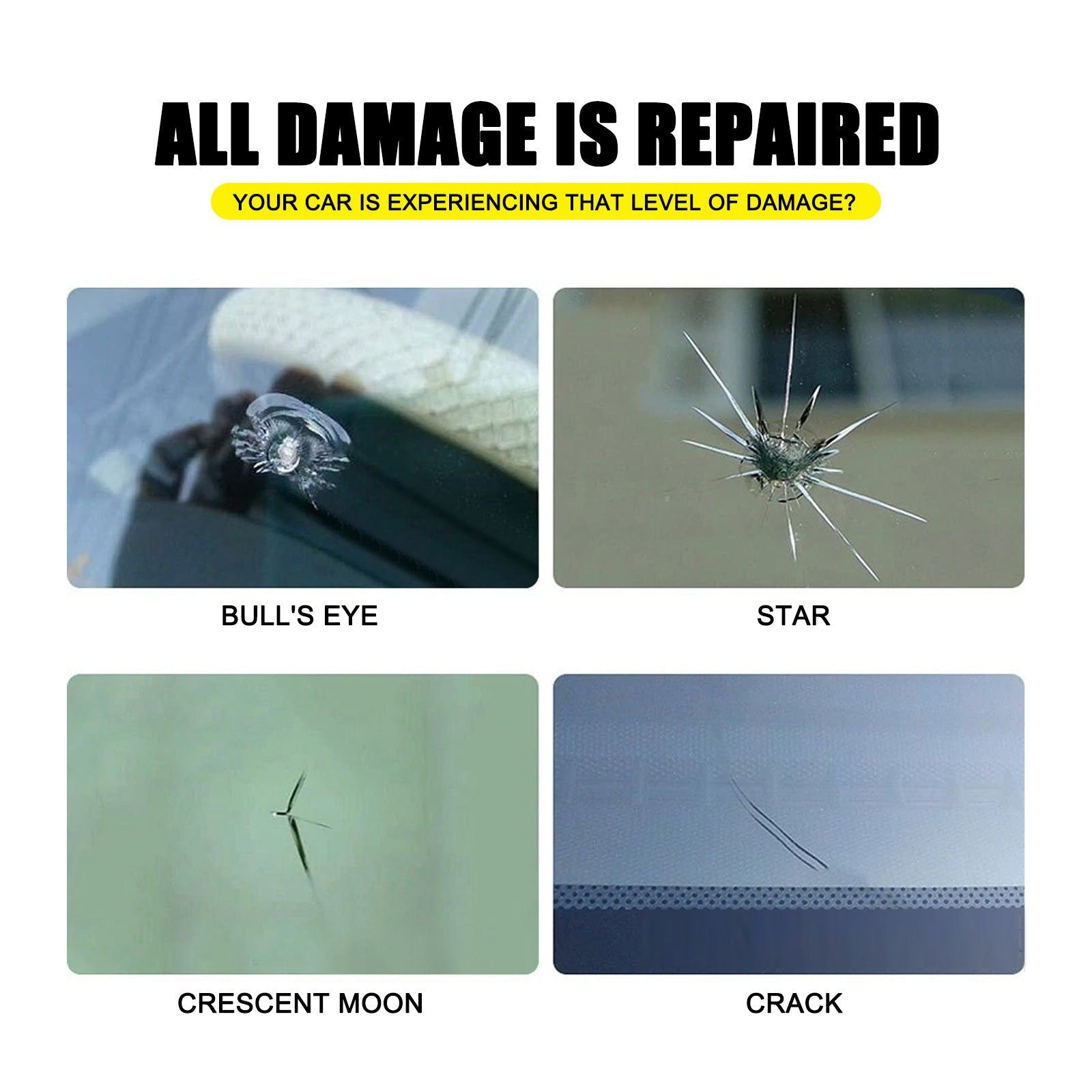 Car Glass Repair Kit, Fast Crack Fix, Windshield Repair Adhesive, Easy DIY ,1set