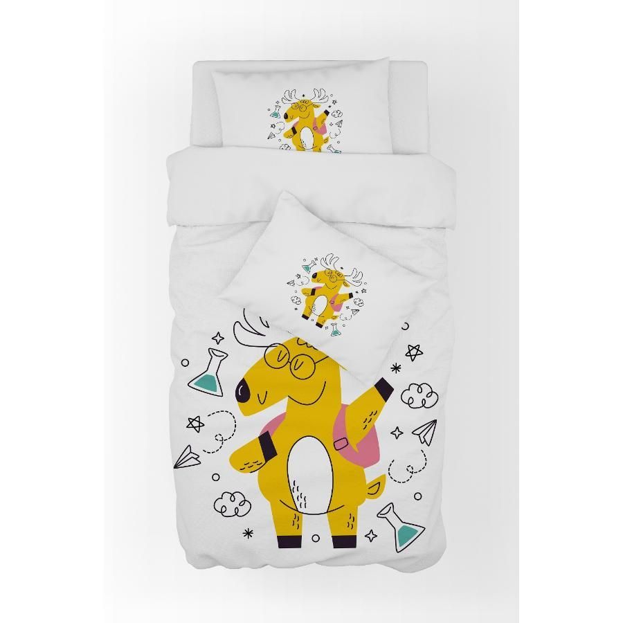 Deer Cartoon Printed Duvet Cover Set For Baby