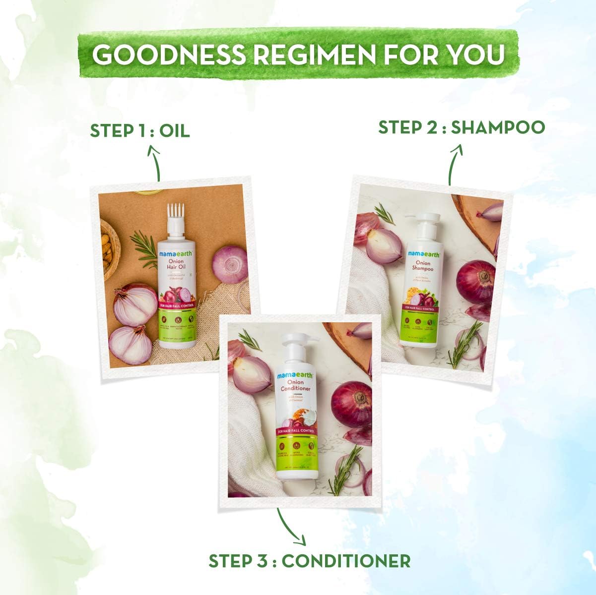 Mamaearth Onion Hair Oil, 250 ml + Mamaearth Onion Hair Serum with Onion & Biotin, 100 ml