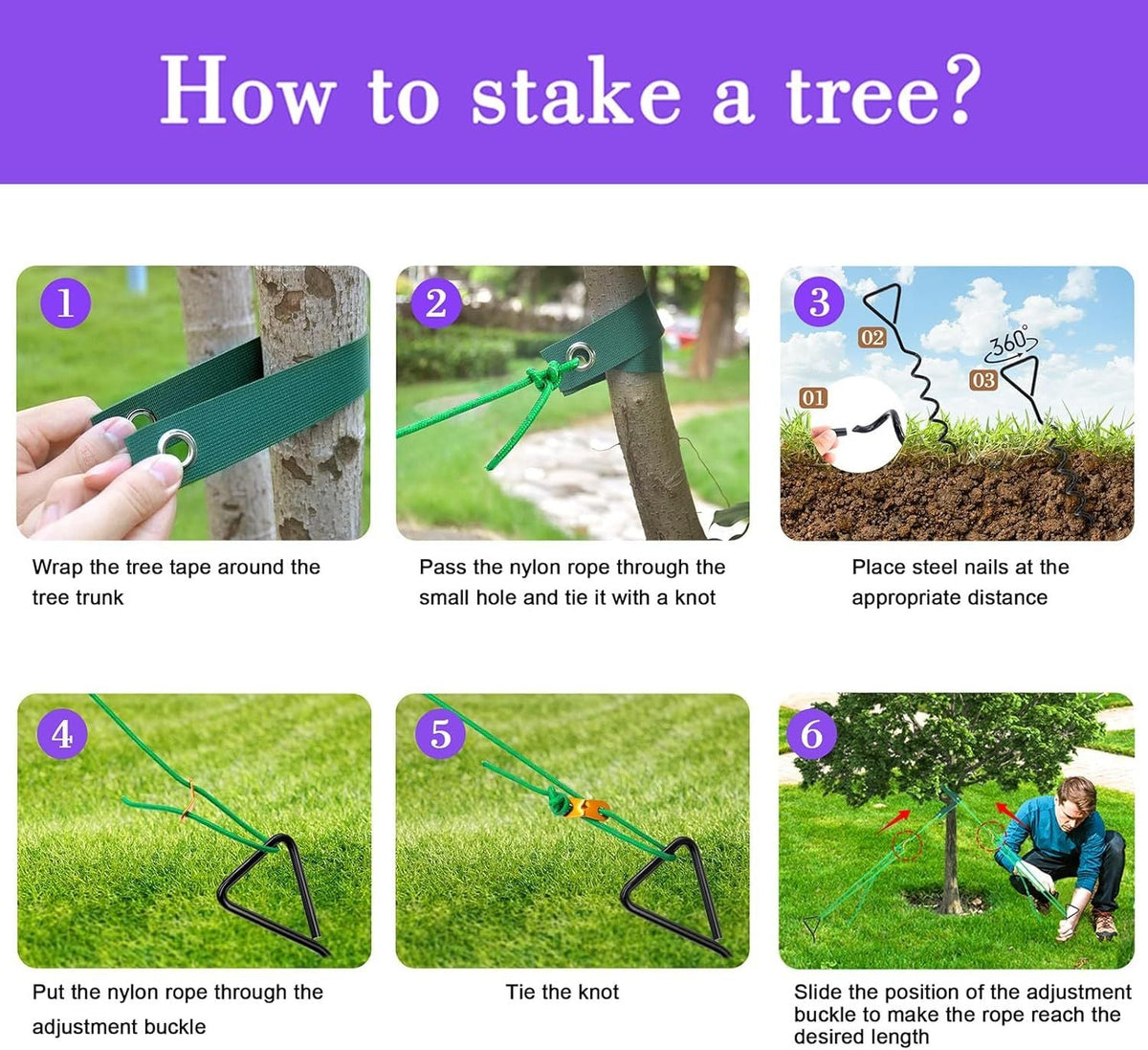 Tree Stakes Supports for Leaning Trees Spiral Tree Stake Kit for Young Trees Straightening