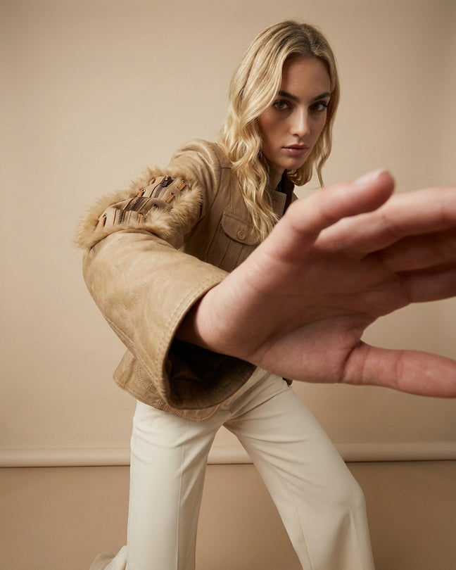 By Carmenzo caramel real lether jacket